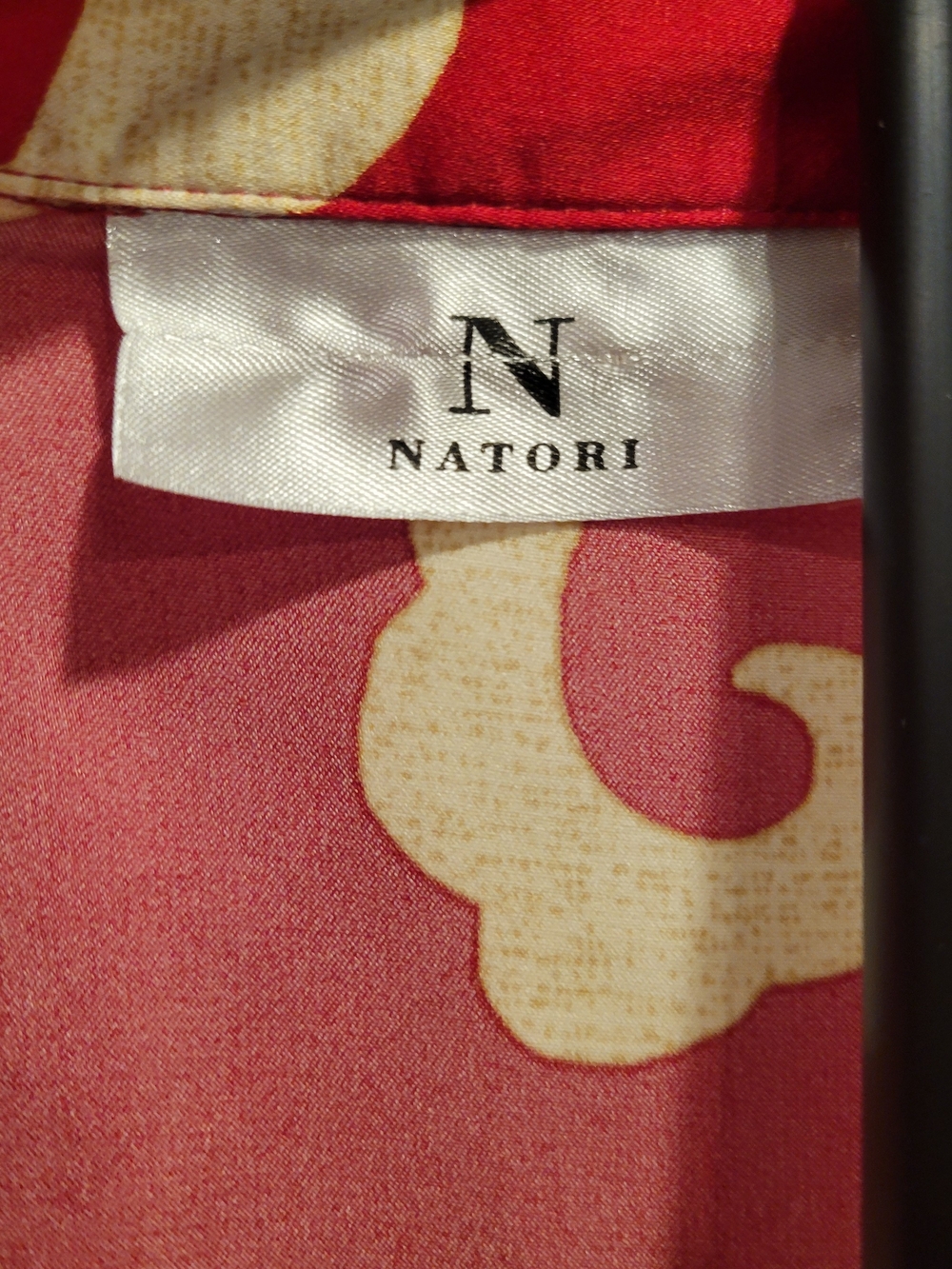 Natori Red and Cream Floral Print Caftan - Picture 2 of 5